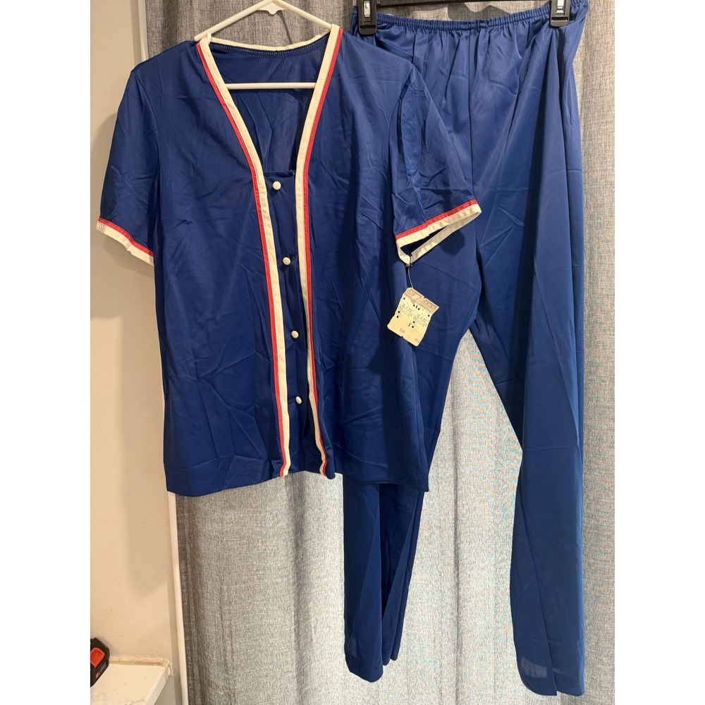 Gossard Artemis Sleep Set Shirt/Pant Vintage Large NWT Deadstock Baseball/Sporty